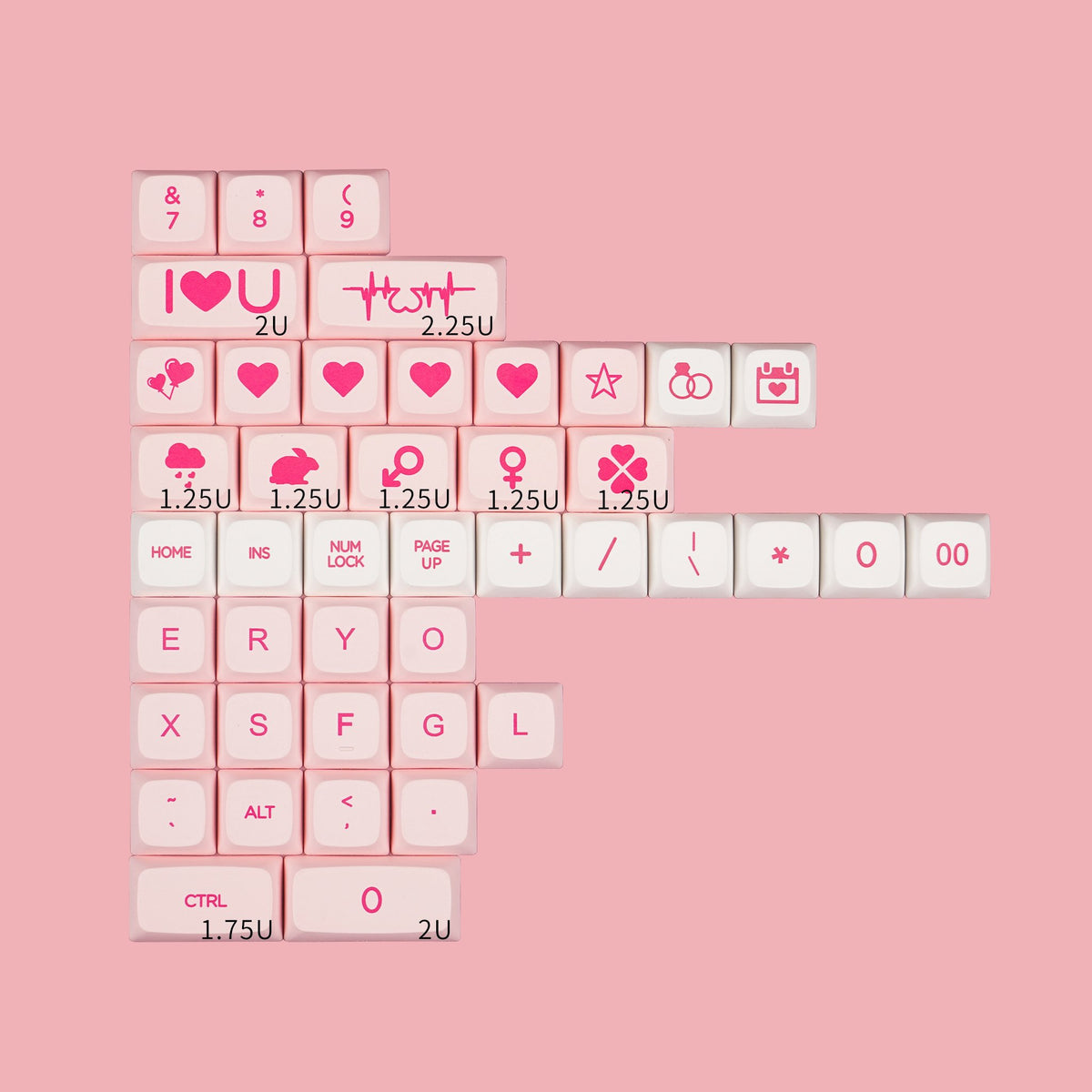 Pink Keyframe NP Pink valentine's day Keycaps – kbdfansmds.com