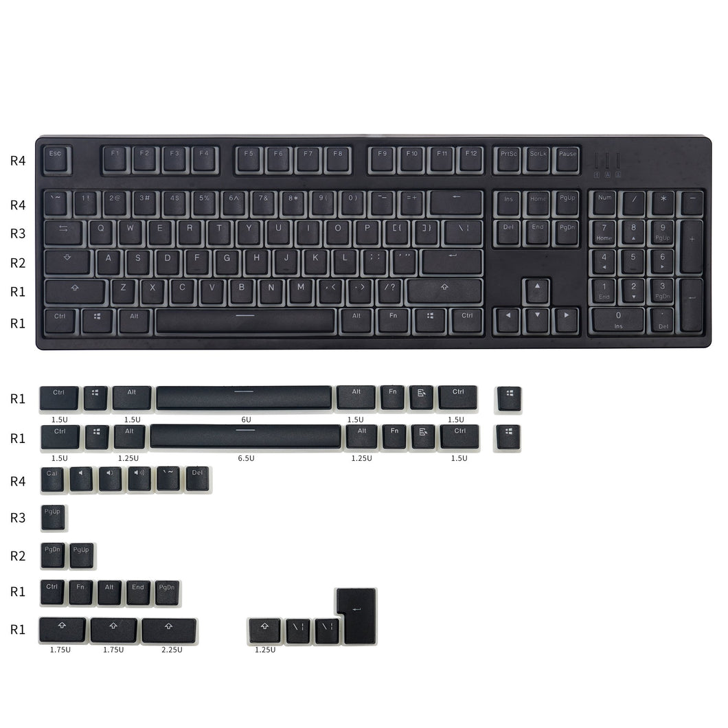 BACKLIT MECHANICAL KEYBOARD TRANSLUCENT KEYCAP 143 keys